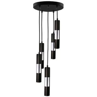KET LAMPA wisząca KET1263 metalowa OPRAWA zwis tuby kaskada czarna srebrna KET1263 - Lampy sufitowe - miniaturka - grafika 1