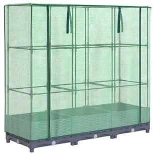 vidaXL Podwyższona donica ze szklarnią, wygląd rattanu, 120x40x123 cm - Donice vidaXL Podwyższona donica ze szklarnią, wygląd rattanu, 120x40x123 cm - Donice - miniaturka - grafika 1