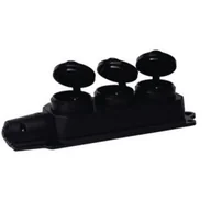 Przedłużacze i rozgałęźniki - Gniazdo przenośne listwa 3-krotne z klapkami IP44 16 A 250 V moc max 4000 W czarny - miniaturka - grafika 1