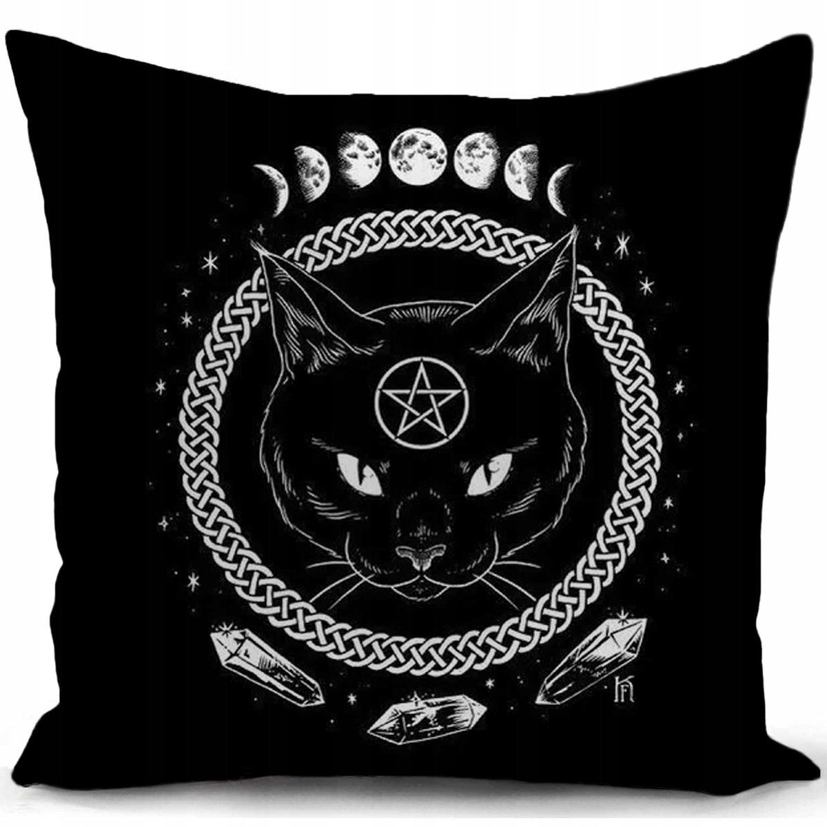 HUASHUZI Poszewka Na Poduszkę 40x40 cm Kot Czarny Gothic Sofa