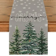 Zabawki kreatywne - Bieżnik Świąteczny Szary 40x300 cm Dekoracja Stołu na Boże Narodzenie - miniaturka - grafika 1