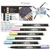 Kredki, ołówki, pastele i pisaki - Zestaw do kaligrafii pastelowy TOMBOW flamastry 6 szt. Fudenosuke Brush Pen - miniaturka - grafika 1