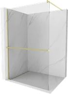 Ścianki i drzwi prysznicowe - Mexen Kioto+ ścianka prysznicowa z półką Walk-in 100 x 200 cm, transparent, złota szczotkowana - 800-100-121-55-00 - miniaturka - grafika 1