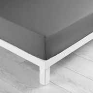 Prześcieradła - Antracytowe bawełniane prześcieradło z gumką 180x200 cm Lina – douceur d'intérieur - miniaturka - grafika 1