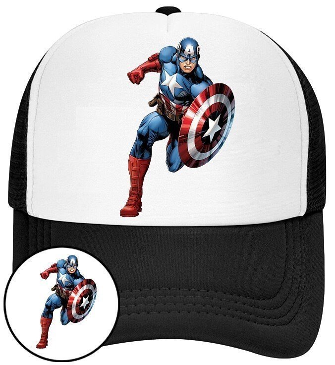 Czapka z Daszkiem Avengers Czarna z Nadrukiem Na Lato Siatka Bejsbolówka