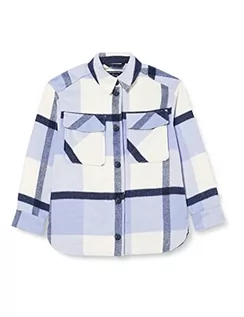 Kurtki i płaszcze dla dziewczynek - TOM TAILOR Dziewczęta Dziecięca kurtka koszulowa ze wzorem 1033322, 30269 - Mid Blue Beige Check, 140 - grafika 1