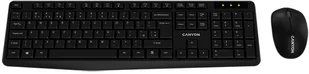 CANYON Zestaw klawiatura i mysz SET-W01 Bezprzewodowy Czarny - Zestawy myszka + klawiatura - miniaturka - grafika 1