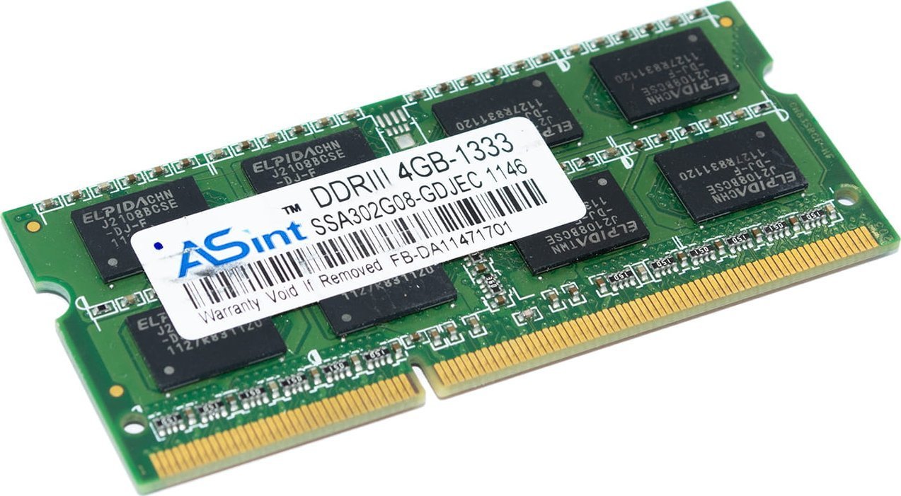 Pamięć do laptopa SODIMM ASINT PC3-10600 DDR3 4GB ASINTDDR3