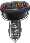 Ładowarki samochodowe - Ładowarka samochodowa Usams C34 120W Fast Charge Black (6958444902494) - miniaturka - grafika 1
