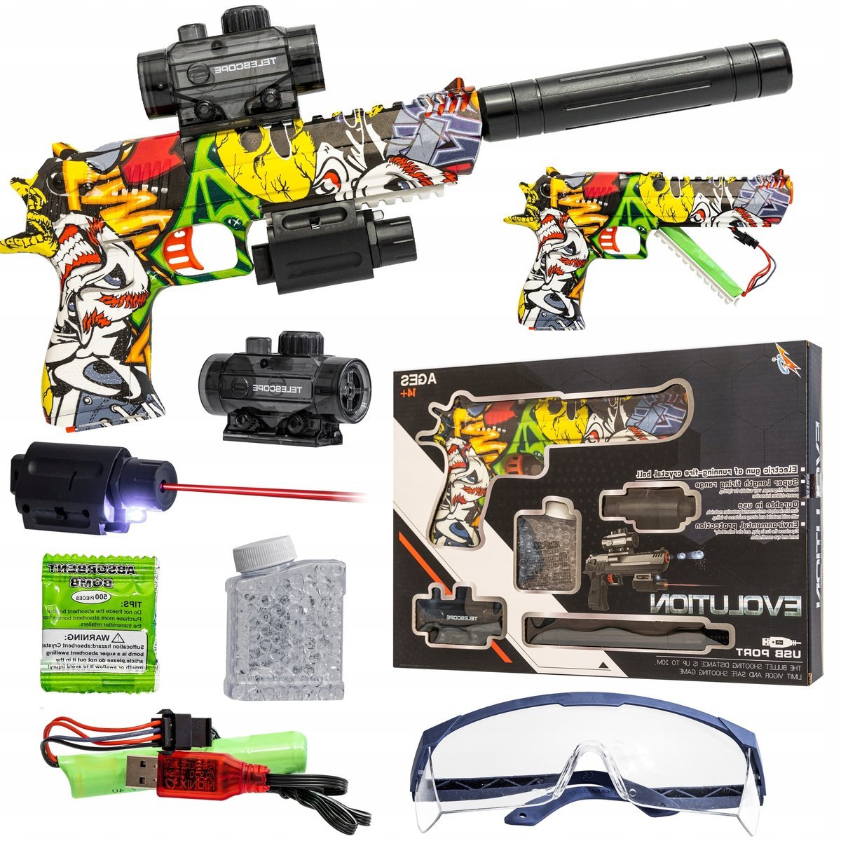 Pistolet Automat Na Kulki Żelowe Wodne Bezpieczny Karabin Automatyczny