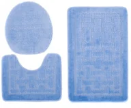 Dywaniki łazienkowe - Niebieski antypoślizgowy komplet dywaników w kratkę R8-W42 - miniaturka - grafika 1