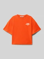 Koszulki dla dziewczynek - T-shirt z nadrukiem ze sloganem - miniaturka - grafika 1