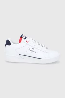 Buty dla chłopców - Pepe Jeans buty skórzane dziecięce Lambert Classic kolor biały - grafika 1