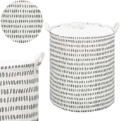 Koszyki łazienkowe - Kosz do przechowywania zabawek i ubrań pojemnik z uszami szare plamki - miniaturka - grafika 1