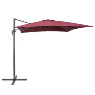 Parasole - Beliani Parasol ogrodowy 250 x 250 x 235 cm bordowy/ciemnoszary MONZA - miniaturka - grafika 1