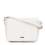 Torebki damskie - Damska crossbody z obszytą klapą kremowa - miniaturka - grafika 1