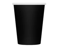 Dekoracje i nakrycia stołu na imprezę - Kubeczki papierowe jednokolorowe czarne, 250 ml, 6 szt. - miniaturka - grafika 1