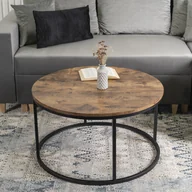 Ławy i stoliki kawowe - Stolik Kawowy TIM MAX 80 cm Dąb Rustykalny Nowoczesny Loft - miniaturka - grafika 1