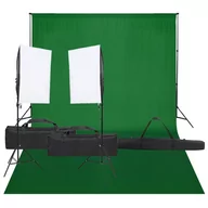 Lampy studyjne - vidaXL Fotograficzny zestaw studyjny z lampami i tłem - miniaturka - grafika 1