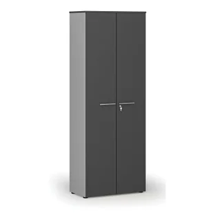 Szafa biurowa z drzwiami PRIMO GRAY, 2128 x 800 x 420 mm, szary/grafit - Szafy biurowe - miniaturka - grafika 1