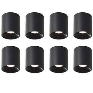 ZMH LED lampa sufitowa 8ER natynkowy spot sufitowy 7W ciepły biały natynkowy reflektor czarny natynkowy reflektor okrągły reflektor sufitowy mały do kuchni salonu jadalni - Lampy sufitowe - miniaturka - grafika 1