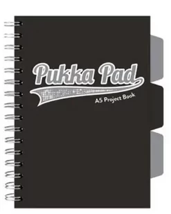 Project Book Black A5/100K kratka czarny (3szt) - PUKKA - Zeszyty szkolne - miniaturka - grafika 1