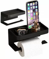 Stojaki i wieszaki na papier toaletowy - Uchwyt na papier z półką Czarny WC Loft Toaletowy - miniaturka - grafika 1