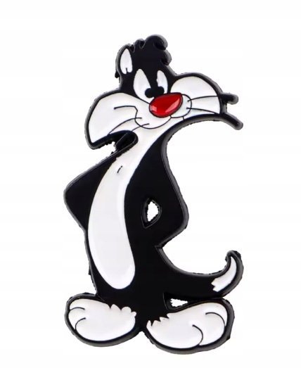 PRZYPINKA, PIN, BROSZKA, PLAKIETKA - KOT SYLWESTER - ZWARIOWANE MELODIE