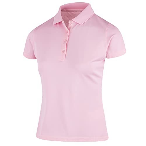 Island Green Damska koszulka polo IGTS1851 Golf Essentials damska Comfort Fit Stretch Oddychająca Golf Sports Micro Pique, Candy Pink, UK 8