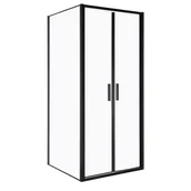 Kabiny prysznicowe - Kabina prysznicowa Solid DDP+SC 90 x 70 BL szkło transparentne 6 mm, profile czarne, drzwi wahadłowe KERRA - miniaturka - grafika 1