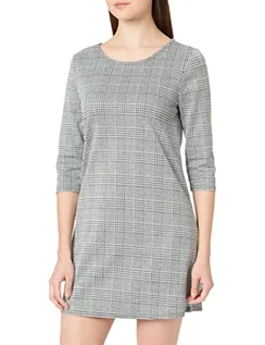 Sukienki - ONLY Petite Women's ONLBRILLIANT 3/4 Check Dress Petite JRS sukienka, Black/Checks:Cloud Dancer, S, Black/Checks:cloud Dancer, S - grafika 1