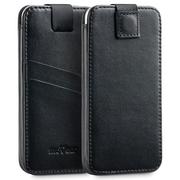 Etui i futerały do telefonów - moVear moVear Skórzane Etui Wsuwka do iPhone 8/7/6 Plus i telefonów o zbliżonych wymiarach | Eksluzywny Pokrowiec pocketCase C+ Skóra Gładka, Czarny AI68PPCPLSBBKBK - miniaturka - grafika 1