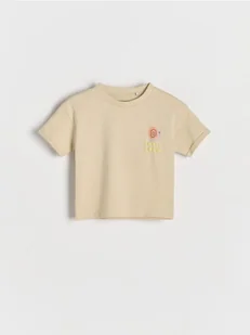Reserved - T-shirt z nadrukiem - beżowy - Bluzki dla niemowląt - miniaturka - grafika 1