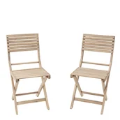 Fotele i krzesła ogrodowe - Naterial Krzesło ogrodowe Solis II 2 szt. brązowe drewniane - miniaturka - grafika 1