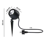 Lampy ogrodowe - Paulmann Kikolo reflektor z grotem ziemnym LED 8W 3000K 60° - miniaturka - grafika 1