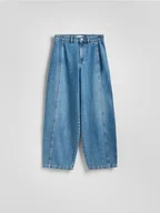 Spodnie damskie - Reserved - Jeansy wide leg z przeszyciami - niebieski - miniaturka - grafika 1