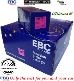 Przednie klocki Ultimax2 + NACINANE tarcze hamulcowe 330mm EBC seria USR Cadillac Escalade AWD 2009-2020 - Tarcze hamulcowe - miniaturka - grafika 3