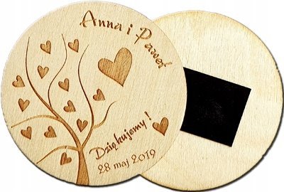 Podziękowania dla gości na Ślub Wesele MAGNES PODZIĘKOWANIE WZORY MA1