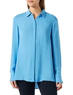 Bluzki damskie - s.Oliver BLACK LABEL Bluzka damska, długi rękaw, niebieski, 46 - miniaturka - grafika 1