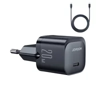 Ładowarki do telefonów - Ładowarka sieciowa Joyroom JR-TCF02 USB-C PD 20W + kabel USB-C - czarna - miniaturka - grafika 1