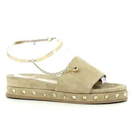 Klapki i japonki damskie - Beżowe zamszowe klapki CARINII - Carinii - miniaturka - grafika 1