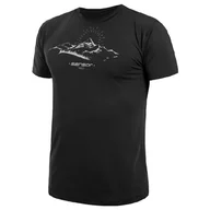 Koszulki sportowe męskie - Męska koszulka Sensor Coolmax Tech Mountains Rozmiar: XL / Kolor: czarny - miniaturka - grafika 1