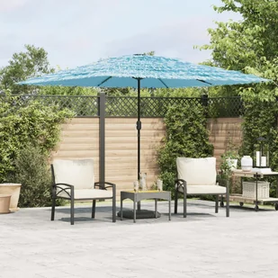 Parasol ogrodowy na stalowym słupku, niebieski, 290x290x238 cm - Parasole ogrodowe - miniaturka - grafika 1