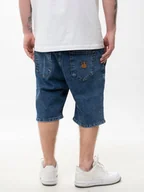 Spodenki męskie - KRÓTKIE SPODENKI JEANSOWE SZORTY BAGGY Męskie CIEMNE NIEBIESKIE Jigga L - miniaturka - grafika 1