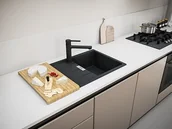 Zlewozmywaki - Franke Centro CNG 611-78 GSC Zlewozmywak granitowy jednokomorowy 78x50 cm czarny mat 114.0687.318 - miniaturka - grafika 1