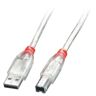 Lindy Kabel USB USB-A USB-B 2m Przezroczysty 41753 - Kable USB - miniaturka - grafika 1