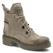 Botki damskie - Beżowe Botki Nessi Damskie Modne Obuwie Jesienne - miniaturka - grafika 1