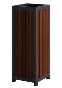 Parkowy kosz na śmieci w kolorze palisandru Dines - Pozostałe meble ogrodowe - miniaturka - grafika 1