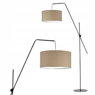 Lampy stojące - Lampa stojąca podłogowa beżowa abażur Led E27 przegubowa do salonu - miniaturka - grafika 1