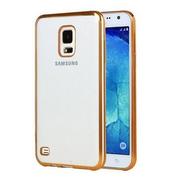 Etui i futerały do telefonów - Samsung Galaxy S5 / S5 Neo przezroczyste etui platynowane SLIM złote. - miniaturka - grafika 1